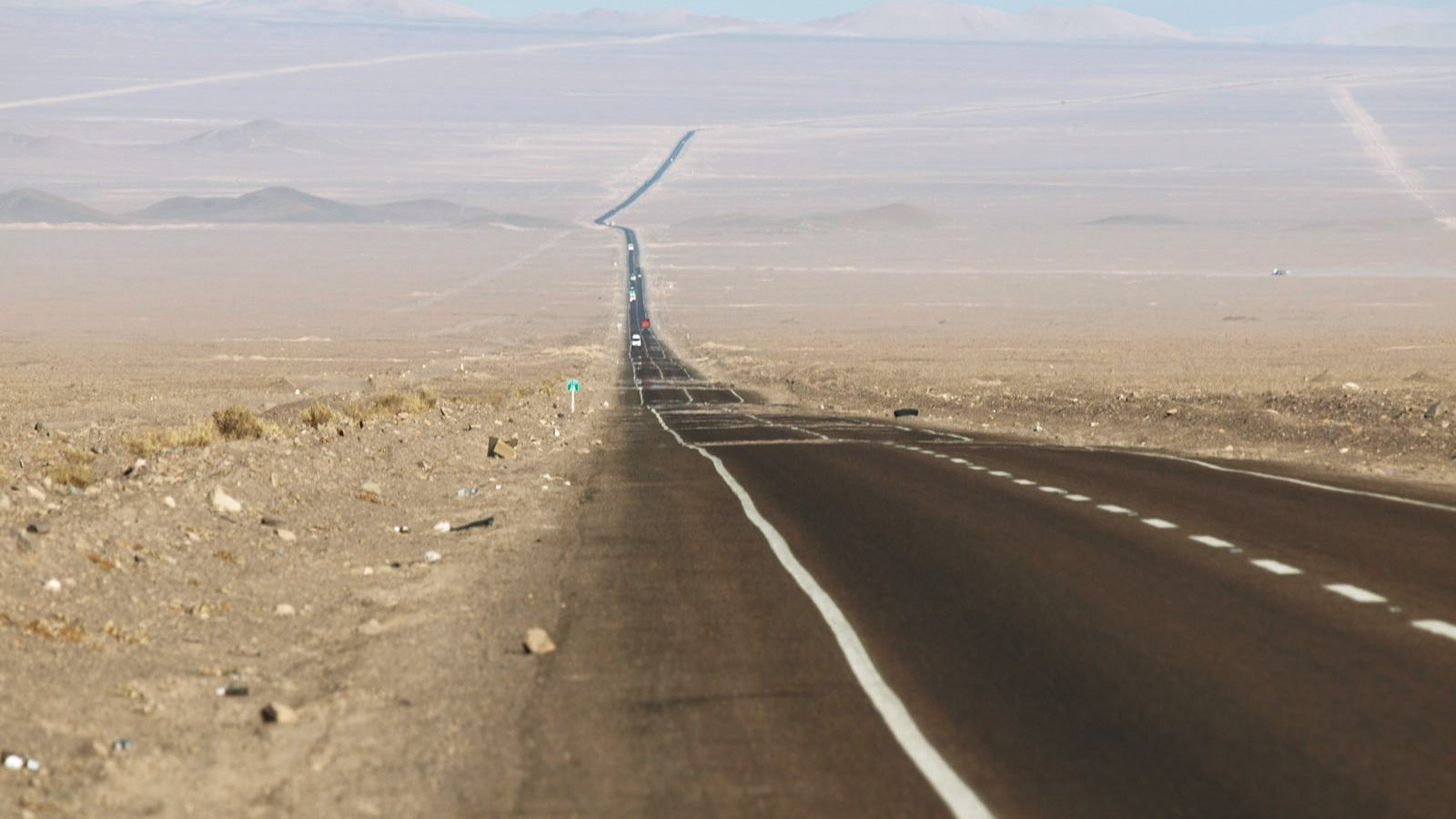Long straight road through the Atacama Desert, Chile