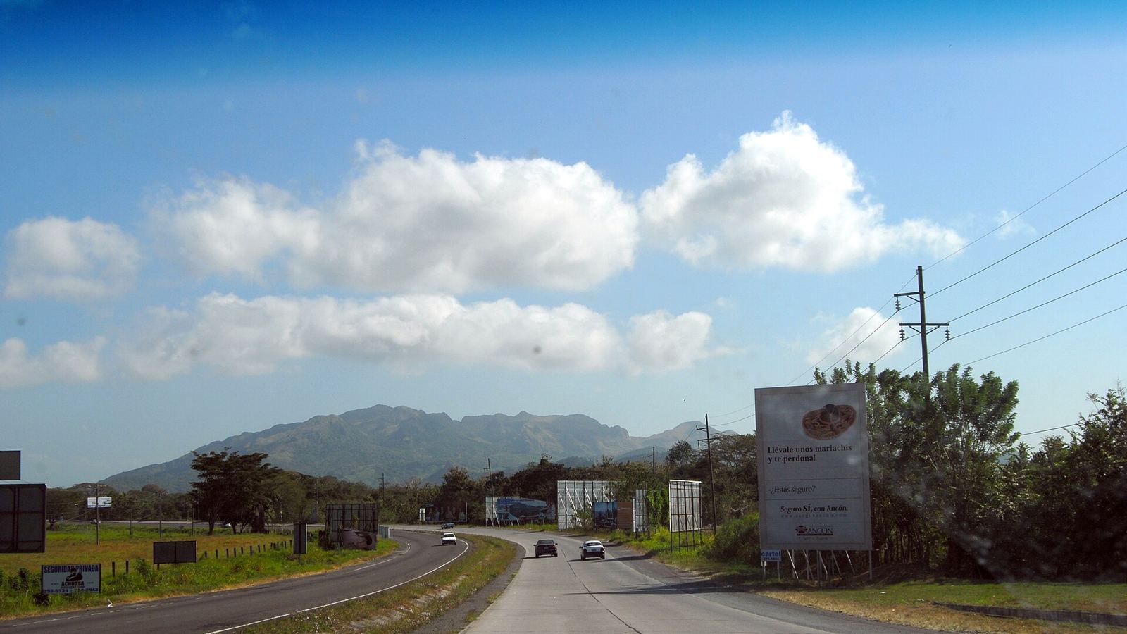 Pan-American Highway near Gorgona, Panama Oeste Province, hills in the background